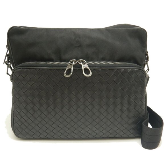 BOTTEGA VENETA Black Leather Intrecciato Shoulder Bag - Picture 1 of 10
